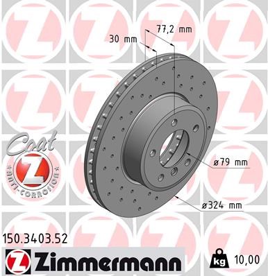 Brake Disc ZIMMERMANN 150340352