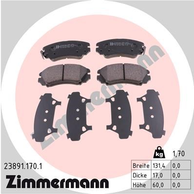 Brake Pad Set, disc brake ZIMMERMANN 238911701