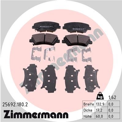 Brake Pad Set, disc brake ZIMMERMANN 256921802