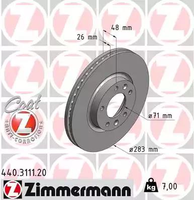 Brake Disc ZIMMERMANN 440311120