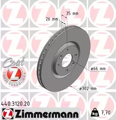 Brake Disc ZIMMERMANN 440312020