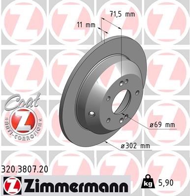 Brake Disc ZIMMERMANN 320380720