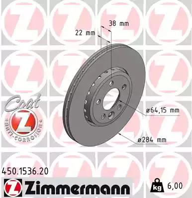 Brake Disc ZIMMERMANN 450153620