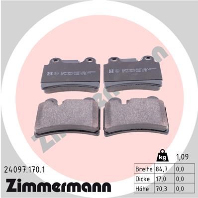 Brake Pad Set, disc brake ZIMMERMANN 240971701