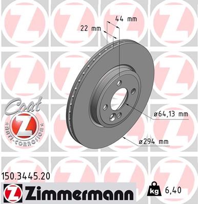 Brake Disc ZIMMERMANN 150344520