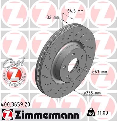 Brake Disc ZIMMERMANN 400365920
