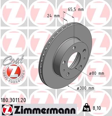 Brake Disc ZIMMERMANN 180301120