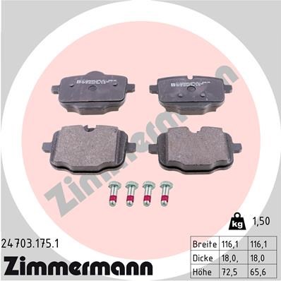 Brake Pad Set, disc brake ZIMMERMANN 247031751