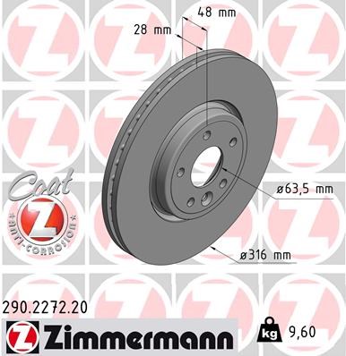 Brake Disc ZIMMERMANN 290227220