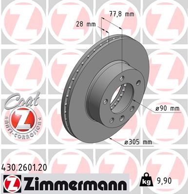 Brake Disc ZIMMERMANN 430260120