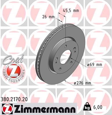 Brake Disc ZIMMERMANN 380217020