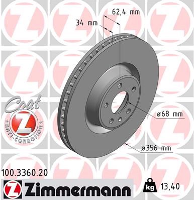 Brake Disc ZIMMERMANN 100336020