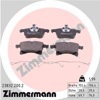 Brake Pad Set, disc brake ZIMMERMANN 238322002