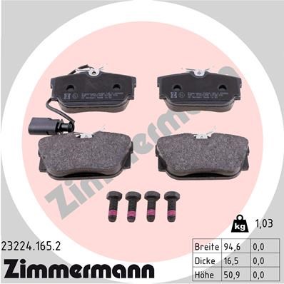 Brake Pad Set, disc brake ZIMMERMANN 232241652