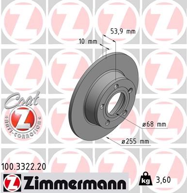 Brake Disc ZIMMERMANN 100332220