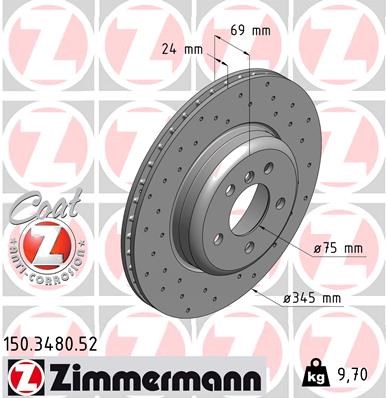 Brake Disc ZIMMERMANN 150348052