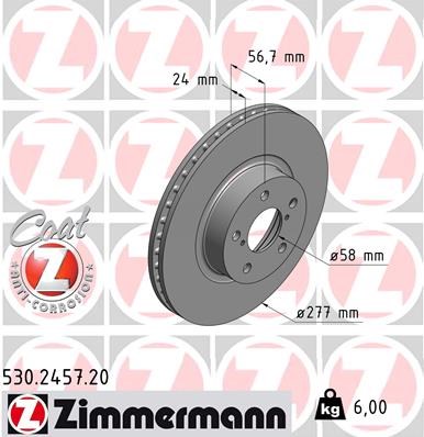 Brake Disc ZIMMERMANN 530245720