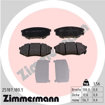 Brake Pad Set, disc brake ZIMMERMANN 251871801