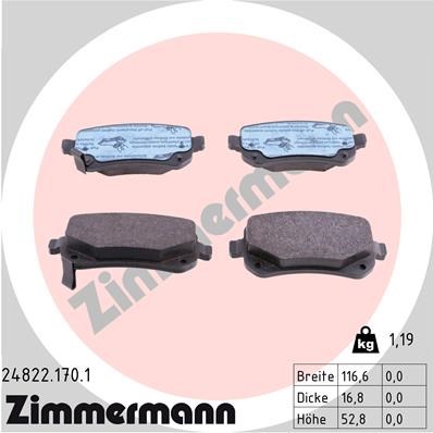 Brake Pad Set, disc brake ZIMMERMANN 248221701