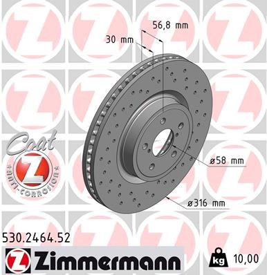 Brake Disc ZIMMERMANN 530246452