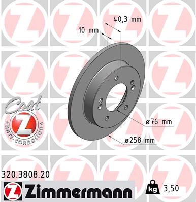 Brake Disc ZIMMERMANN 320380820