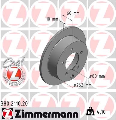 Brake Disc ZIMMERMANN 380211020