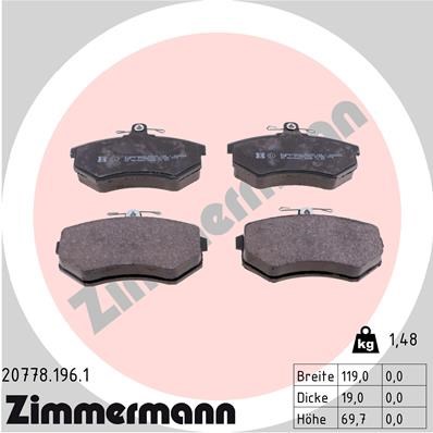 Brake Pad Set, disc brake ZIMMERMANN 207781961