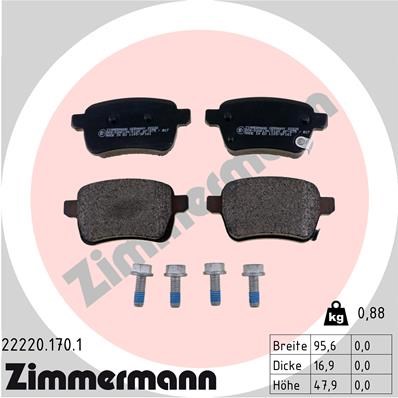 Brake Pad Set, disc brake ZIMMERMANN 222201701