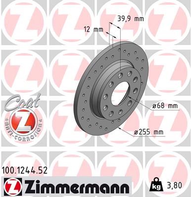 Brake Disc ZIMMERMANN 100124452