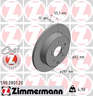 Brake Disc ZIMMERMANN 590280120