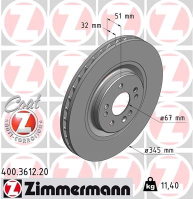 Brake Disc ZIMMERMANN 400361220