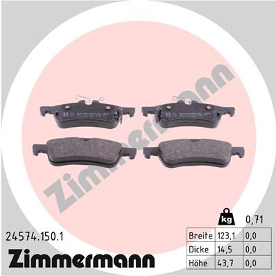 Brake Pad Set, disc brake ZIMMERMANN 245741501