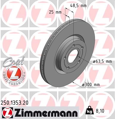 Brake Disc ZIMMERMANN 250135320