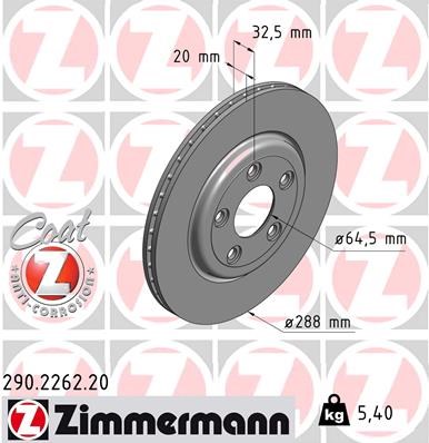 Brake Disc ZIMMERMANN 290226220