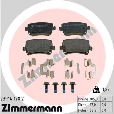 Brake Pad Set, disc brake ZIMMERMANN 239141702