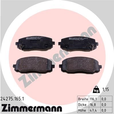 Brake Pad Set, disc brake ZIMMERMANN 242751651