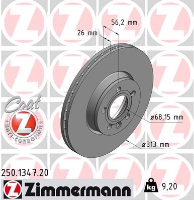 Brake Disc ZIMMERMANN 250134720