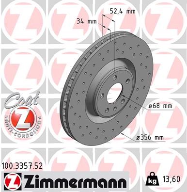 Brake Disc ZIMMERMANN 100335752