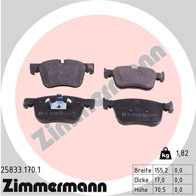 Brake Pad Set, disc brake ZIMMERMANN 258331701
