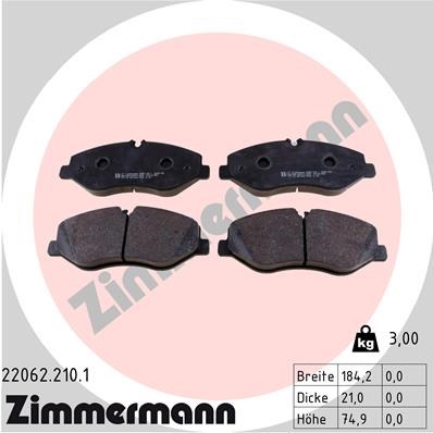 Brake Pad Set, disc brake ZIMMERMANN 220622101