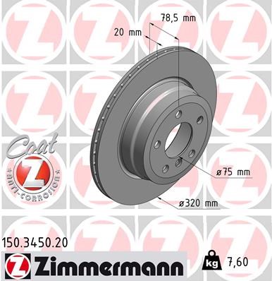 Brake Disc ZIMMERMANN 150345020