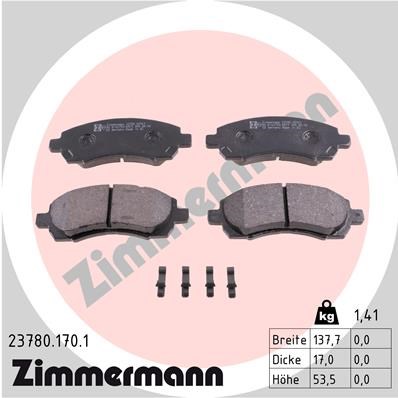 Brake Pad Set, disc brake ZIMMERMANN 237801701