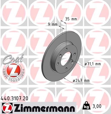 Brake Disc ZIMMERMANN 440310720