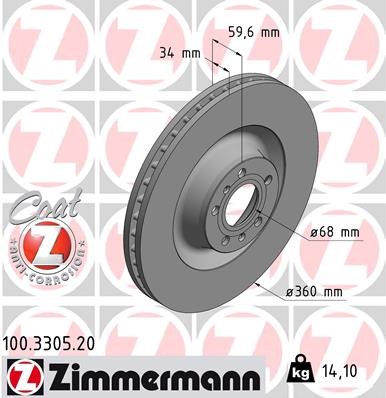 Brake Disc ZIMMERMANN 100330520