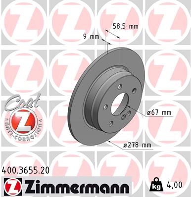 Brake Disc ZIMMERMANN 400365520