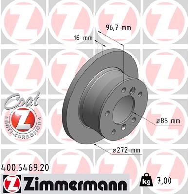 Brake Disc ZIMMERMANN 400646920