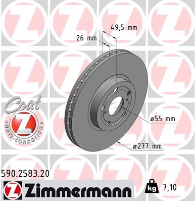 Brake Disc ZIMMERMANN 590258320
