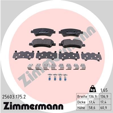 Brake Pad Set, disc brake ZIMMERMANN 256031752