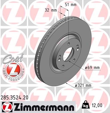 Brake Disc ZIMMERMANN 285352420