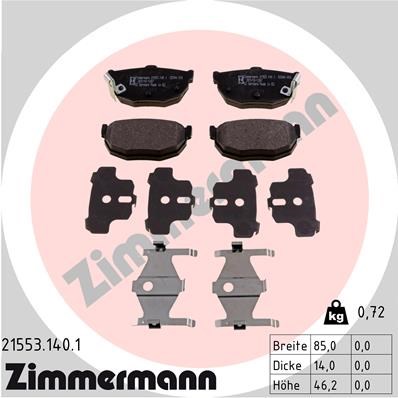 Brake Pad Set, disc brake ZIMMERMANN 215531401